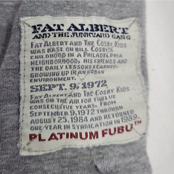 VINTAGE 90s/Y2K Fat Albert x Fubu gray long sleeve shirt XL - Picture 4 of 9
